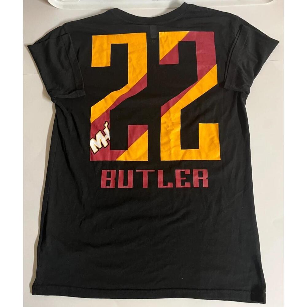 Miami Heat Jimmy Butler 22 Black W Orange T Shirt Mens Size M Medium